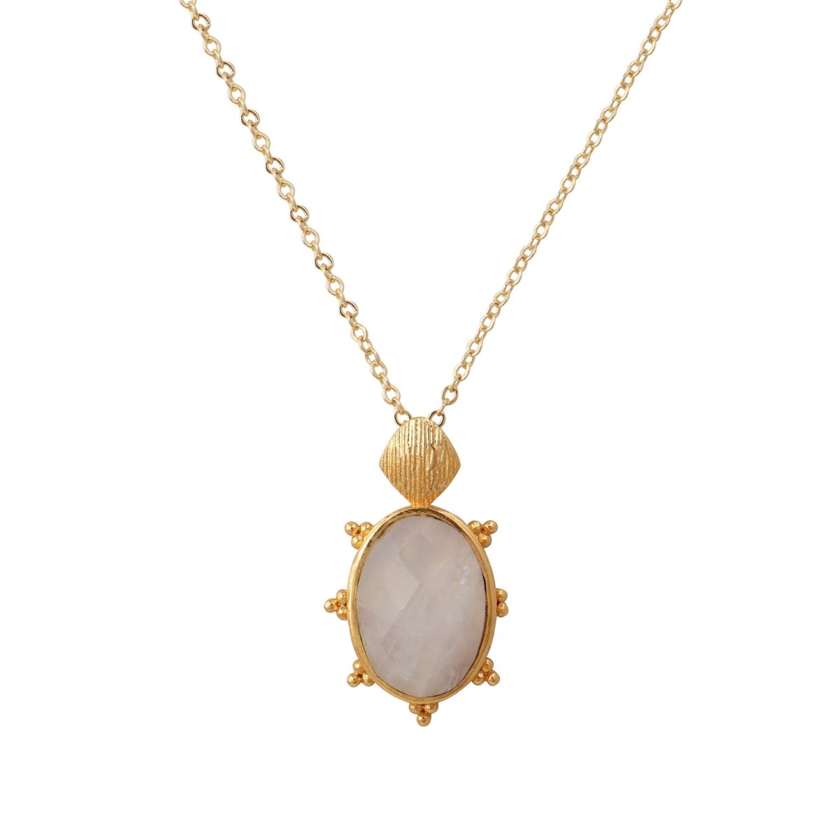 Minimalist Rainbow Moonstone Gemstone Necklaces, Trendy Minimal Jewelr 5415
