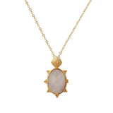 Minimalist Rainbow Moonstone Gemstone Necklaces, Trendy Minimal Jewelr 5415