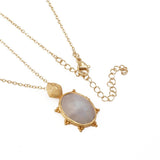 Minimalist Rainbow Moonstone Gemstone Necklaces, Trendy Minimal Jewelr 5415