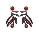 Modern Asymmetrical Ruby quartz Handmade Earrings, Artistic Handmade Dangle Earrings, Elegant Statement Jewelry. S