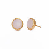 Mother of Pearl Earring Gold Plated Round Stud Jewellery