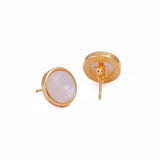 Mother of Pearl Earring Gold Plated Round Stud Jewellery
