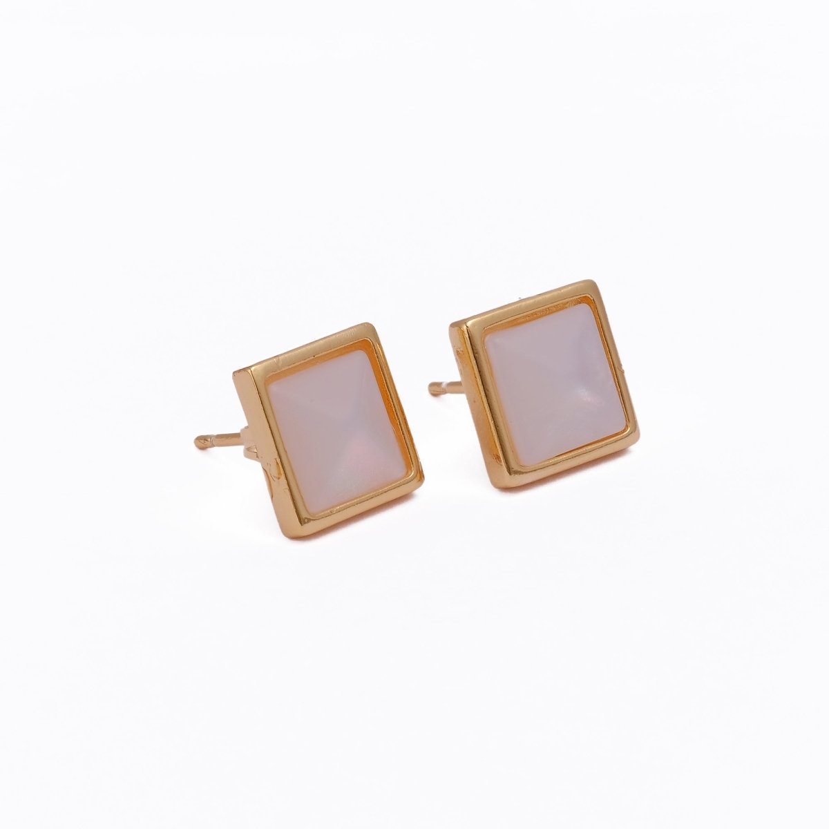 Mother of Pearl Earring Gold Plated Square Stud Earrings