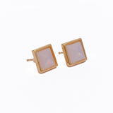 Mother of Pearl Earring Gold Plated Square Stud Earrings