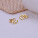 Mother of Pearl Jewelry Gold Leaf Stud Earrings