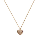 Multi Cubic Zircon Gemstone Necklace Cute Heart Shape Charm Necklace Gold Plated Jewelry For Her