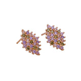 Multi Cubic Zircon Gemstone Stud Earrings Aesthetic Gold Plated Jewelry