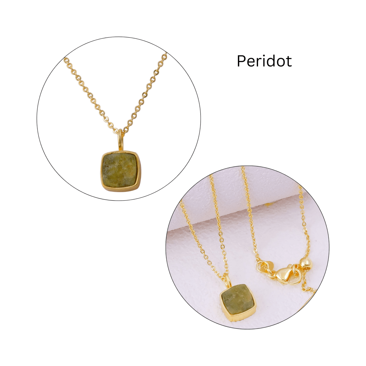 Natural Aquamarine Minimalist Necklace, Cushion Shape Anti Tarnish Pendant CN-1002