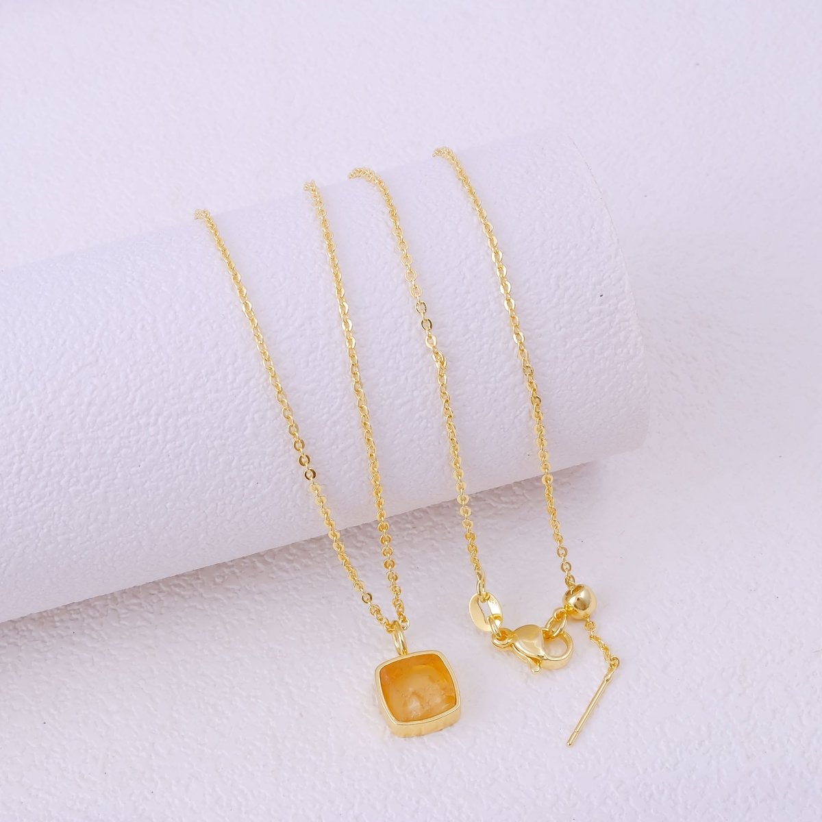 Natural Aquamarine Minimalist Necklace, Cushion Shape Anti Tarnish Pendant CN-1002