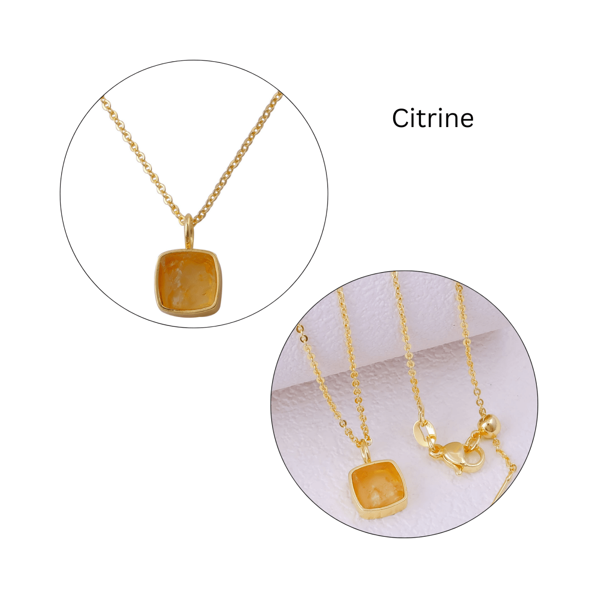 Natural Aquamarine Minimalist Necklace, Cushion Shape Anti Tarnish Pendant CN-1002