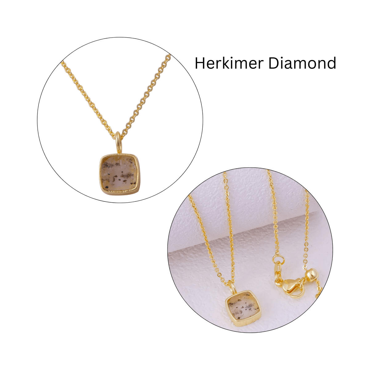 Natural Aquamarine Minimalist Necklace, Cushion Shape Anti Tarnish Pendant CN-1002