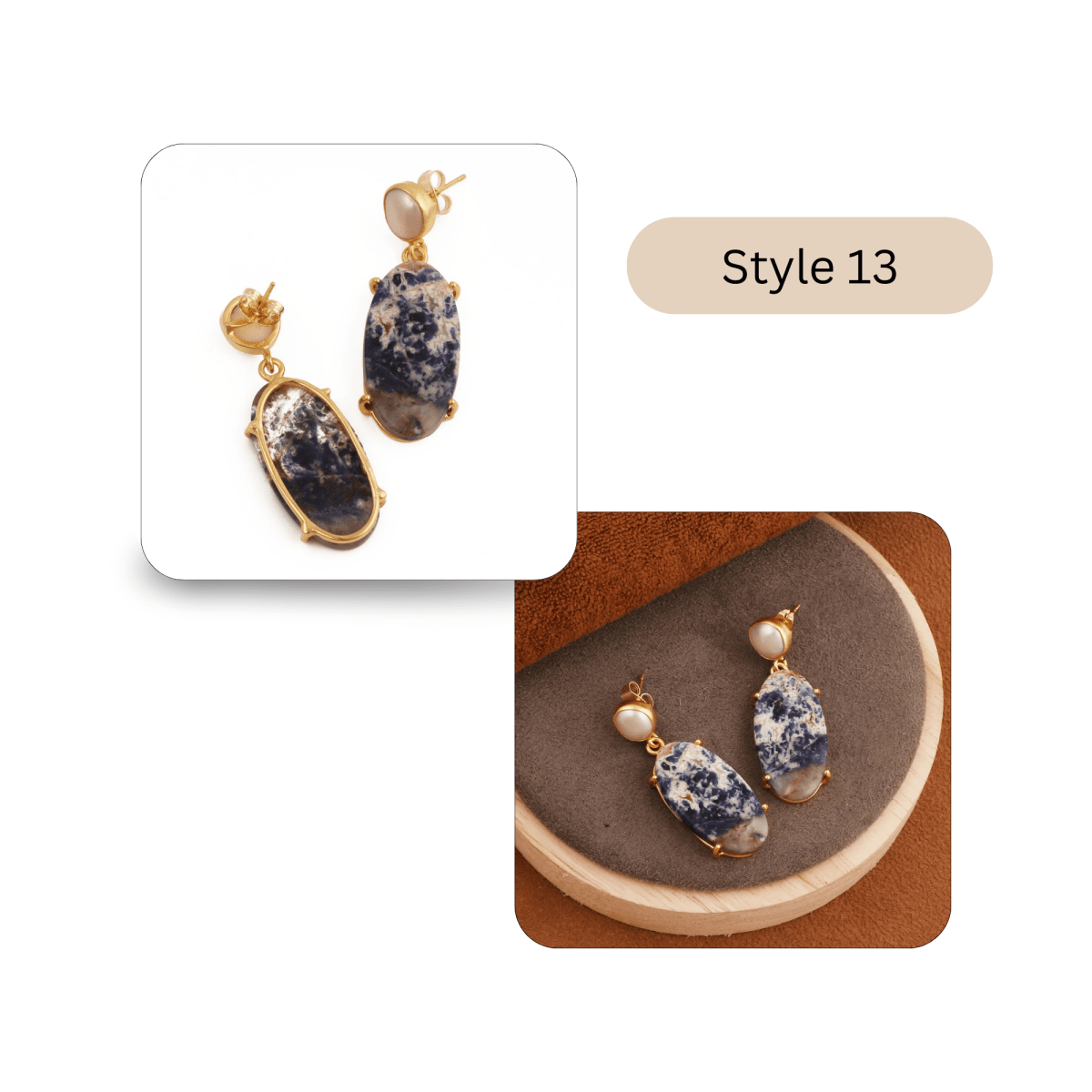 Natural Gemstone Moss Agate and Pearl Dangle Drop Earrings, Birthstone Jewelry 5124