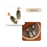 Natural Gemstone Moss Agate and Pearl Dangle Drop Earrings, Birthstone Jewelry 5124