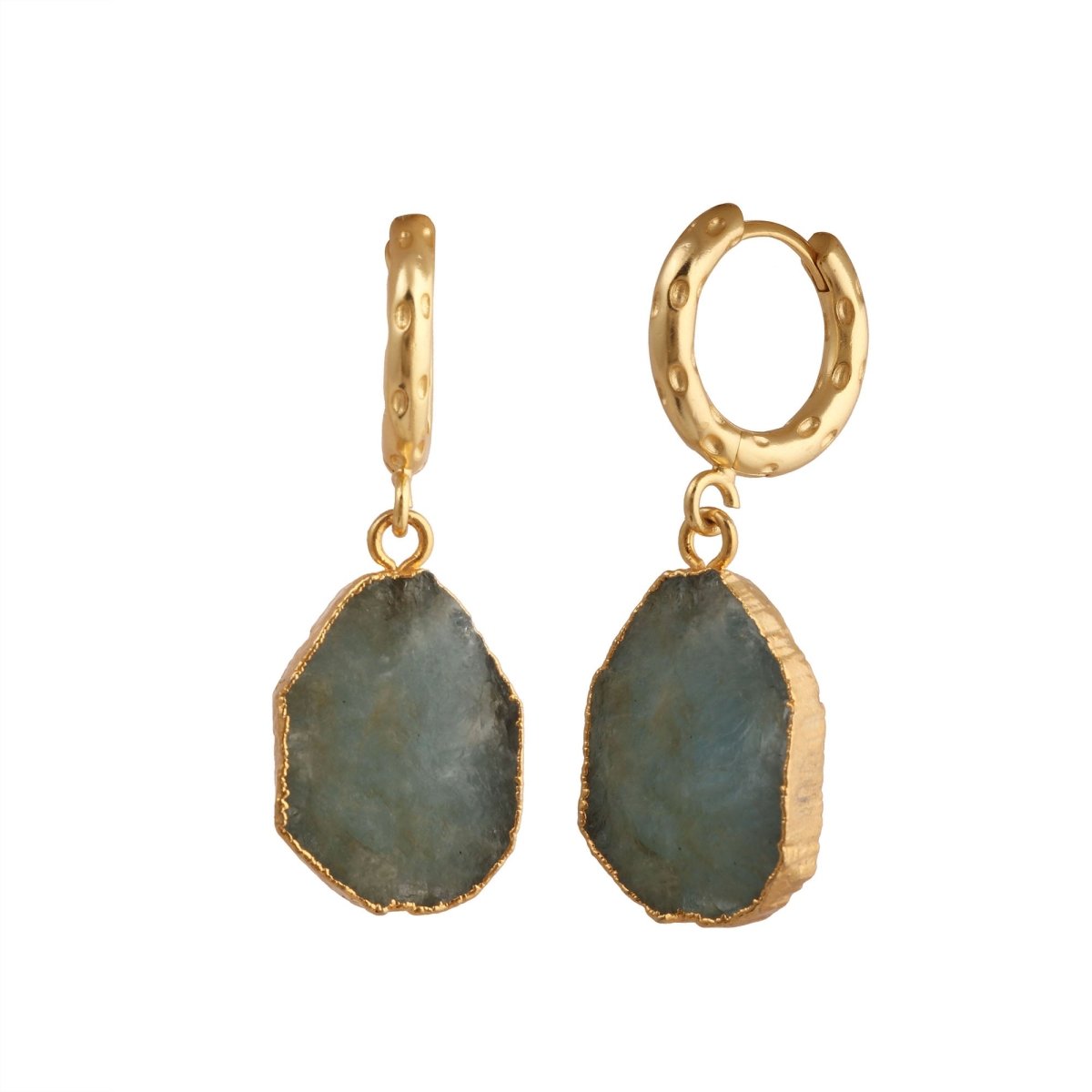 Natural Gemstone Ruby Drop Hoop Earrings, Raw Stone Statement Jewelry 5216