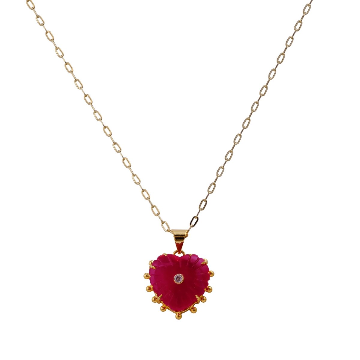 Natural Gemstone Ruby Jade Carving Necklace, Hand Carved Jewelry 5286