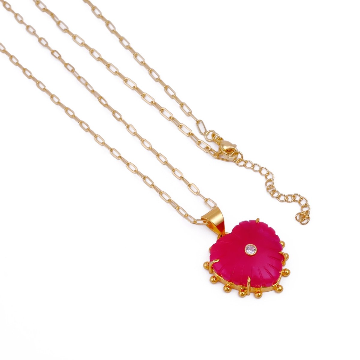 Natural Gemstone Ruby Jade Carving Necklace, Hand Carved Jewelry 5286