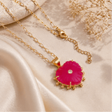Natural Gemstone Ruby Jade Carving Necklace, Hand Carved Jewelry 5286