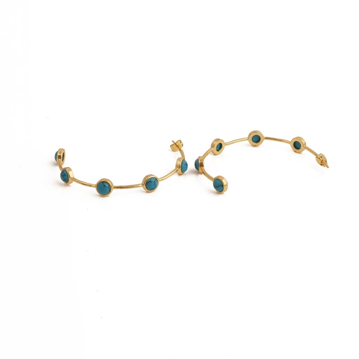 Natural Pearl Hoop Earrings, Gold Plated Minimalist Everyday Jewelry CE-1029