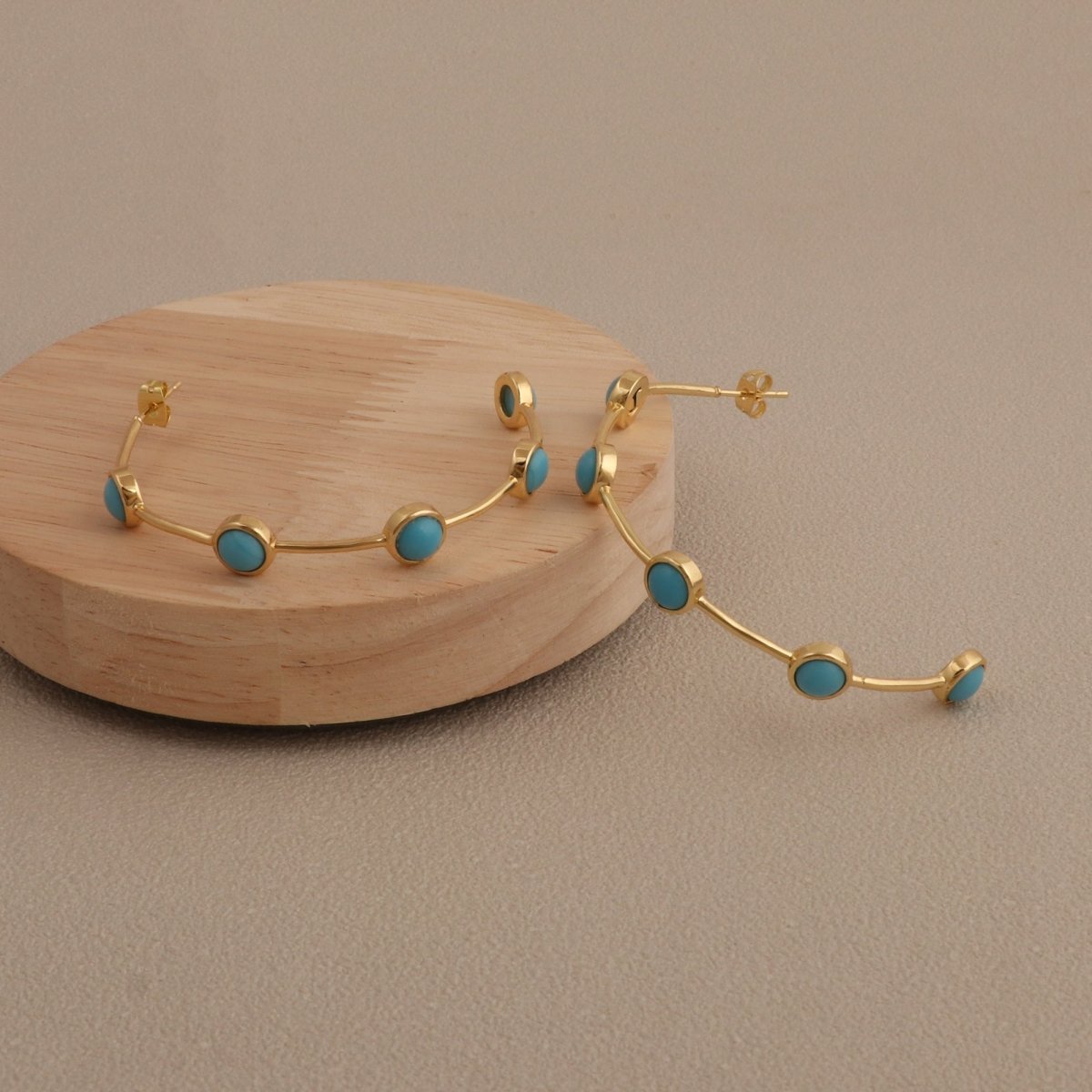 Natural Pearl Hoop Earrings, Gold Plated Minimalist Everyday Jewelry CE-1029