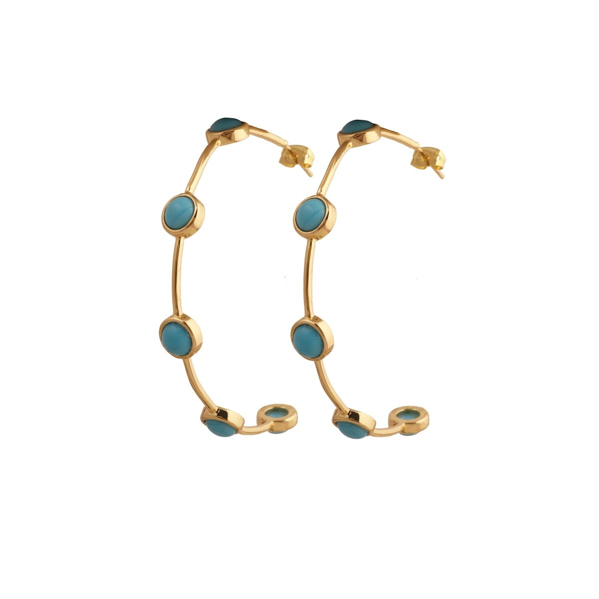 Natural Pearl Hoop Earrings, Gold Plated Minimalist Everyday Jewelry CE-1029