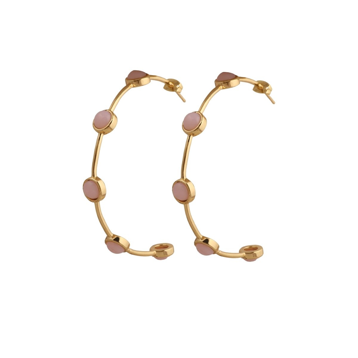 Natural Pearl Hoop Earrings, Gold Plated Minimalist Everyday Jewelry CE-1029
