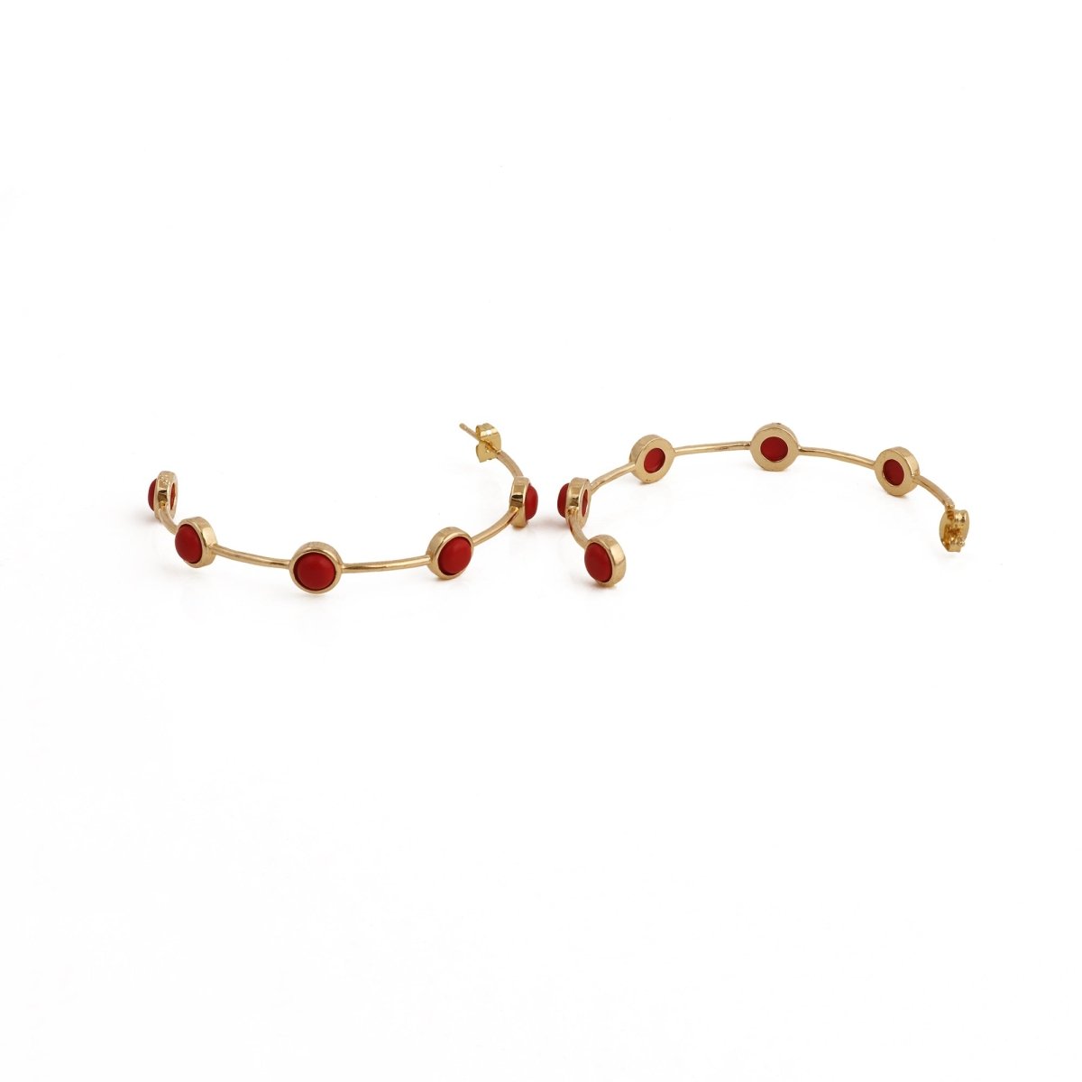 Natural Pearl Hoop Earrings, Gold Plated Minimalist Everyday Jewelry CE-1029