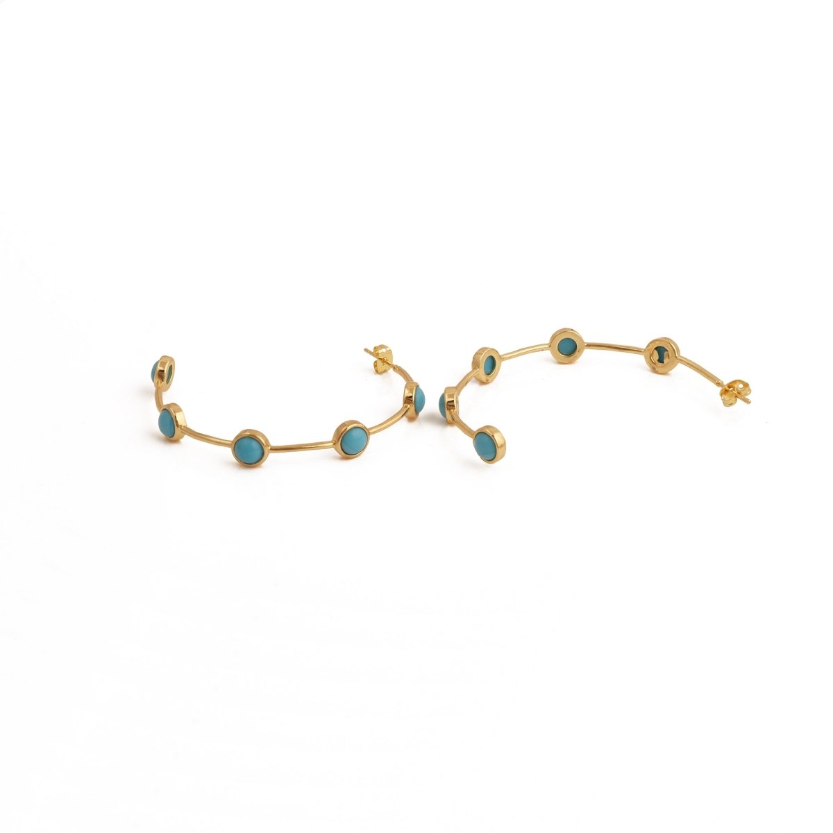 Natural Pearl Hoop Earrings, Gold Plated Minimalist Everyday Jewelry CE-1029