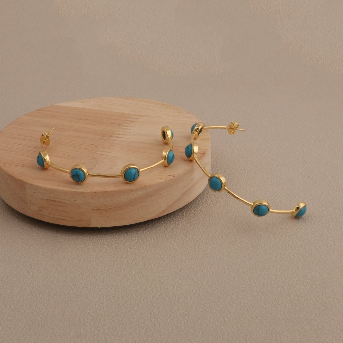 Natural Pearl Hoop Earrings, Gold Plated Minimalist Everyday Jewelry CE-1029