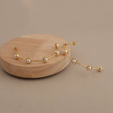 Natural Pearl Hoop Earrings, Gold Plated Minimalist Everyday Jewelry CE-1029 Pearl