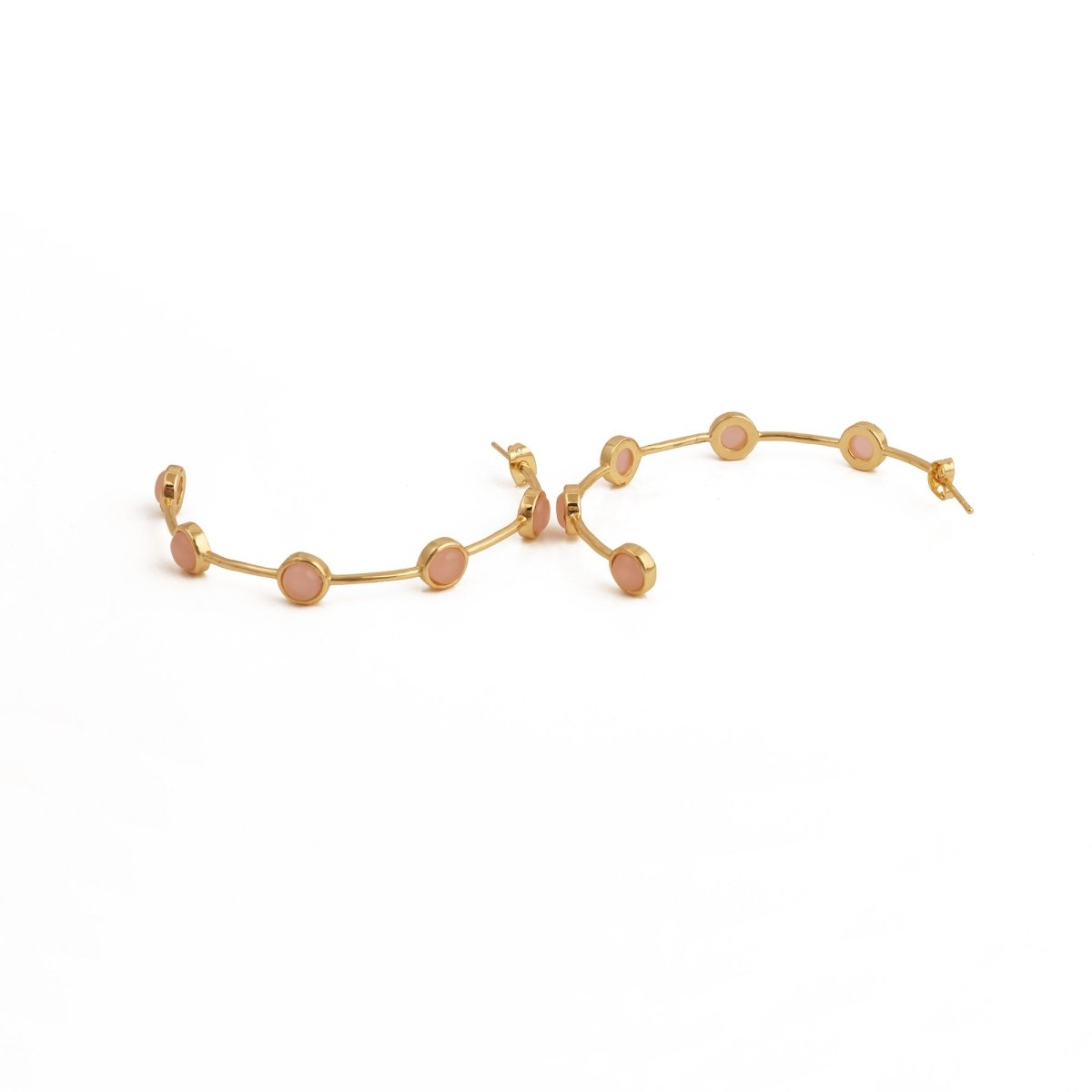 Natural Pearl Hoop Earrings, Gold Plated Minimalist Everyday Jewelry CE-1029