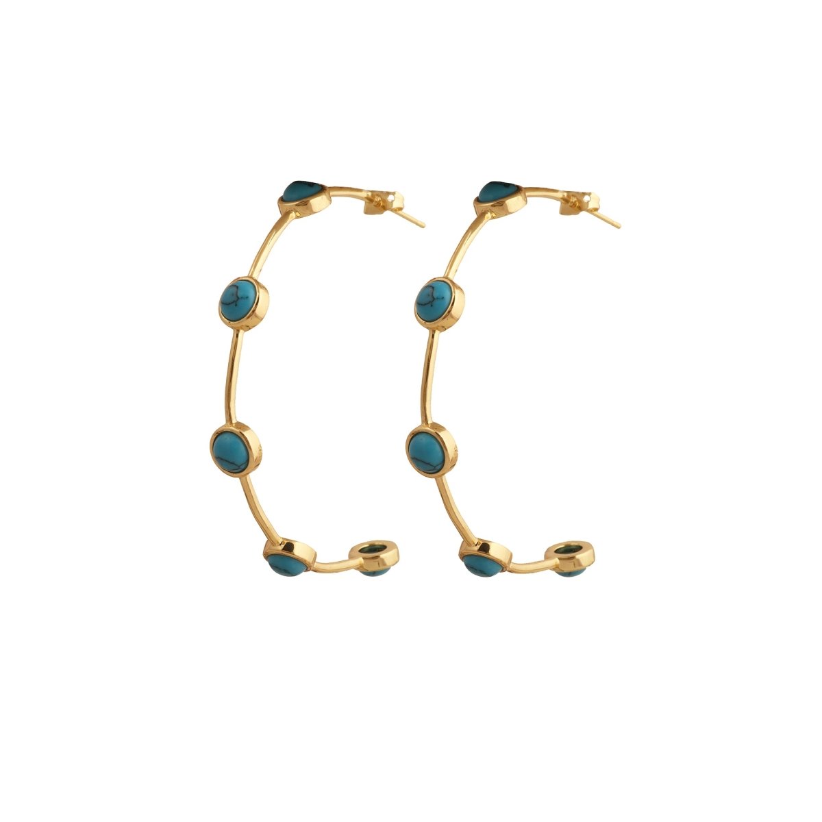 Natural Pearl Hoop Earrings, Gold Plated Minimalist Everyday Jewelry CE-1029
