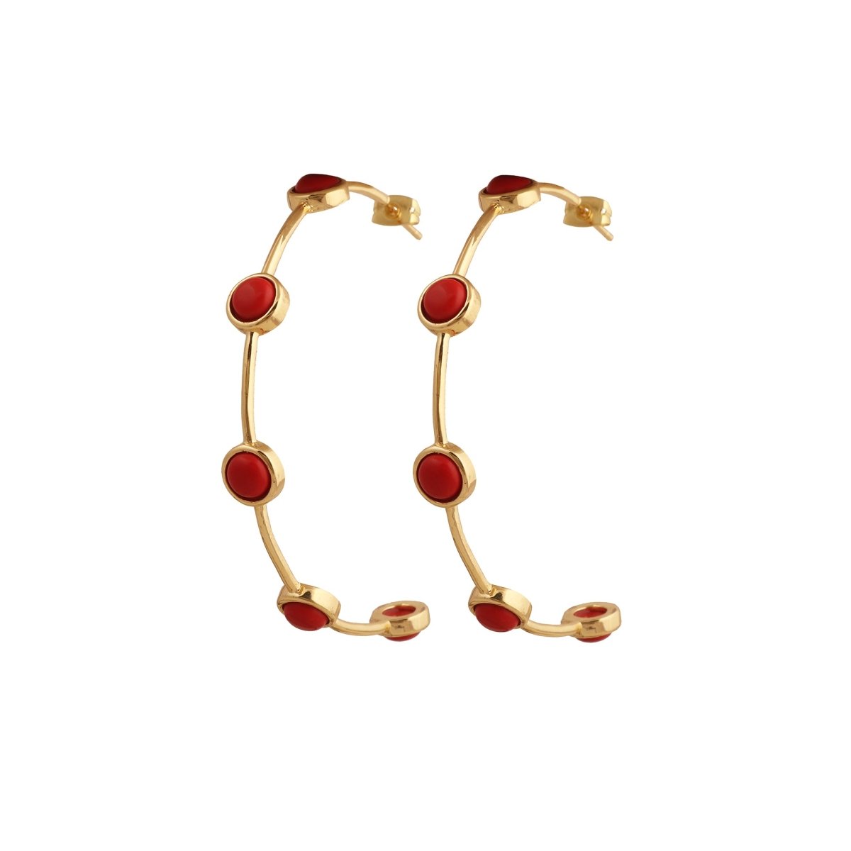 Natural Pearl Hoop Earrings, Gold Plated Minimalist Everyday Jewelry CE-1029