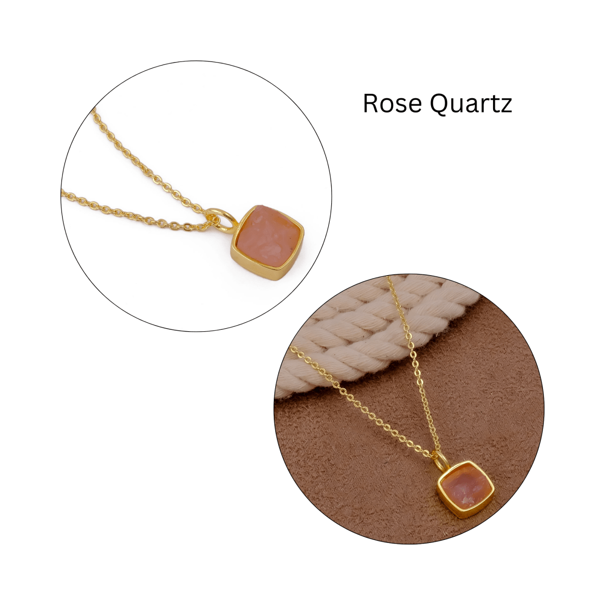 Natural Rainbow Moonstone Cushion Shape Necklace, Gold Plated Bezel Set Jewelry CN-1002