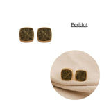 Natural Yellow Citrine Raw Gemstone Studs, Minimalist Jewelry CE - 1004
