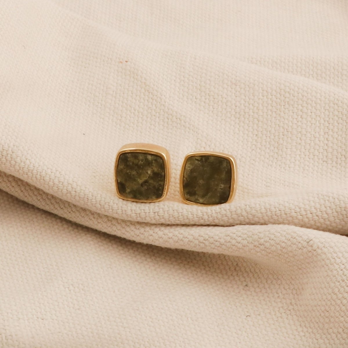 Natural Yellow Citrine Raw Gemstone Studs, Minimalist Jewelry CE - 1004