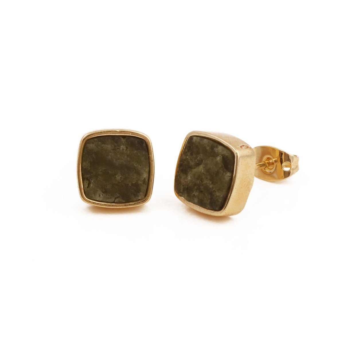 Natural Yellow Citrine Raw Gemstone Studs, Minimalist Jewelry CE - 1004