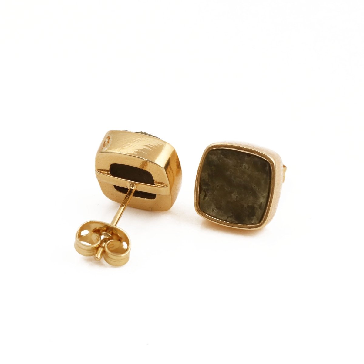 Natural Yellow Citrine Raw Gemstone Studs, Minimalist Jewelry CE - 1004