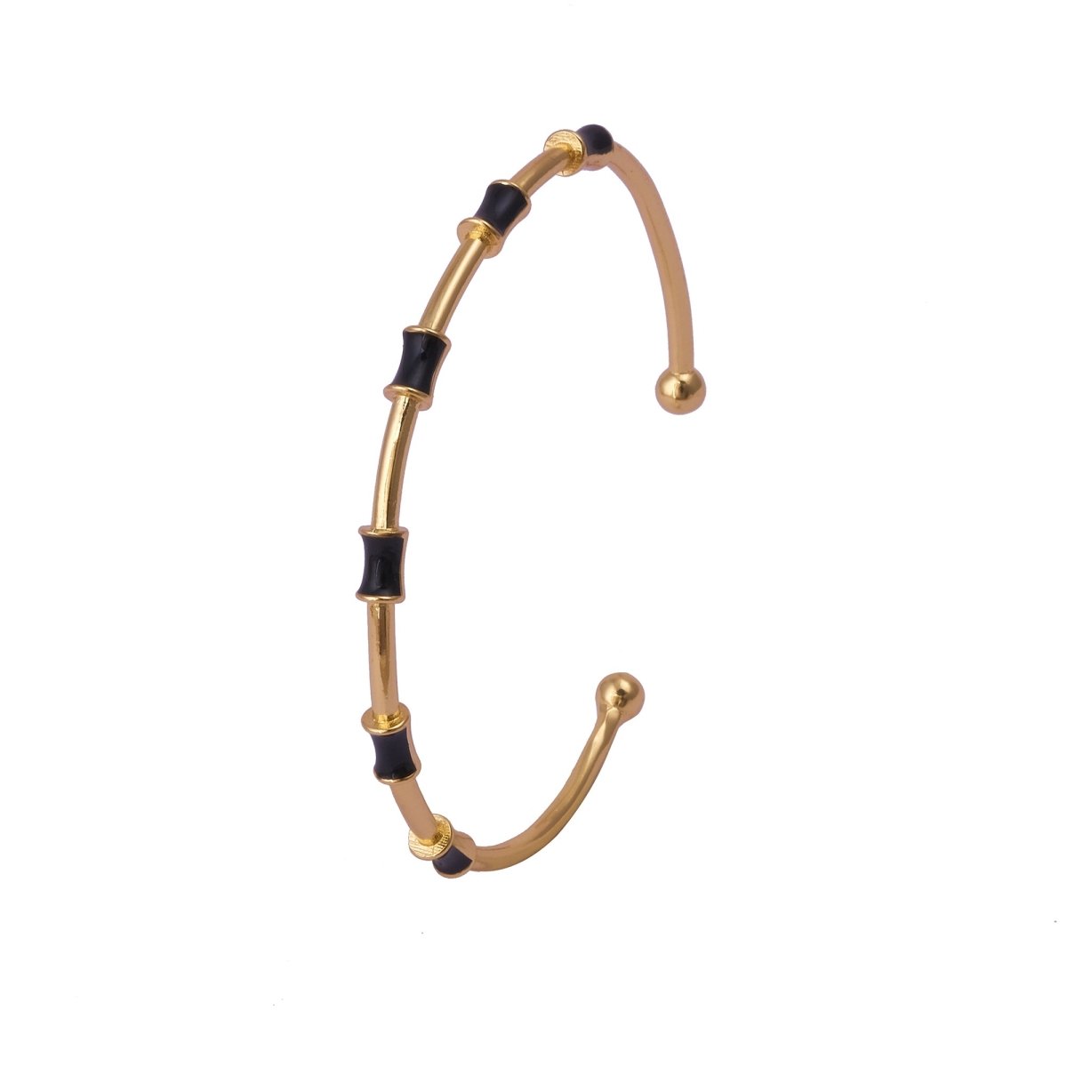 Orange Enamel Bracelet Open Cuff Bracelet Gold Plated Bangle