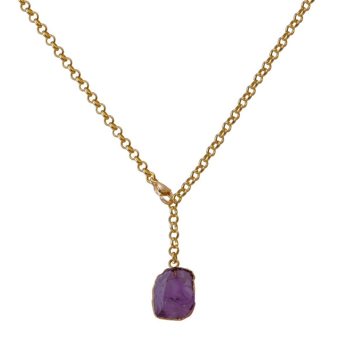 Organic Blue Sapphire Stone Necklace, Raw Gemstone Y - Drop Pendant 5211