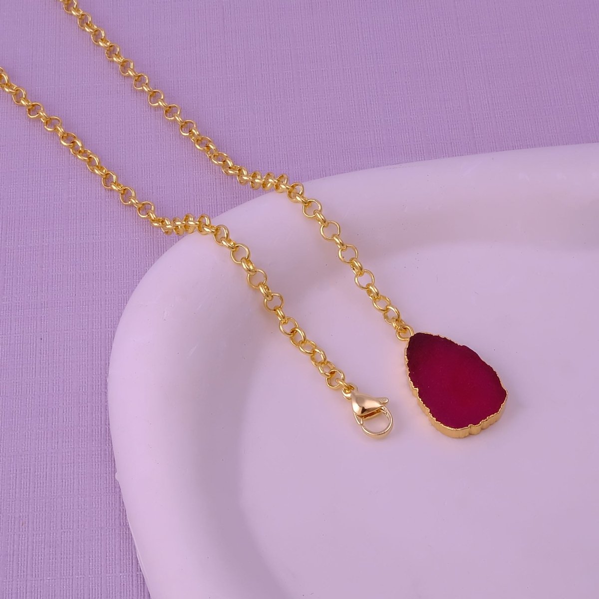 Organic Blue Sapphire Stone Necklace, Raw Gemstone Y - Drop Pendant 5211