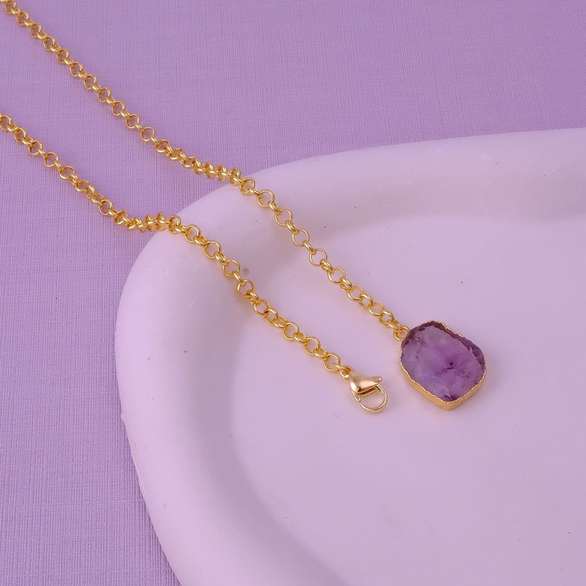 Organic Blue Sapphire Stone Necklace, Raw Gemstone Y - Drop Pendant 5211