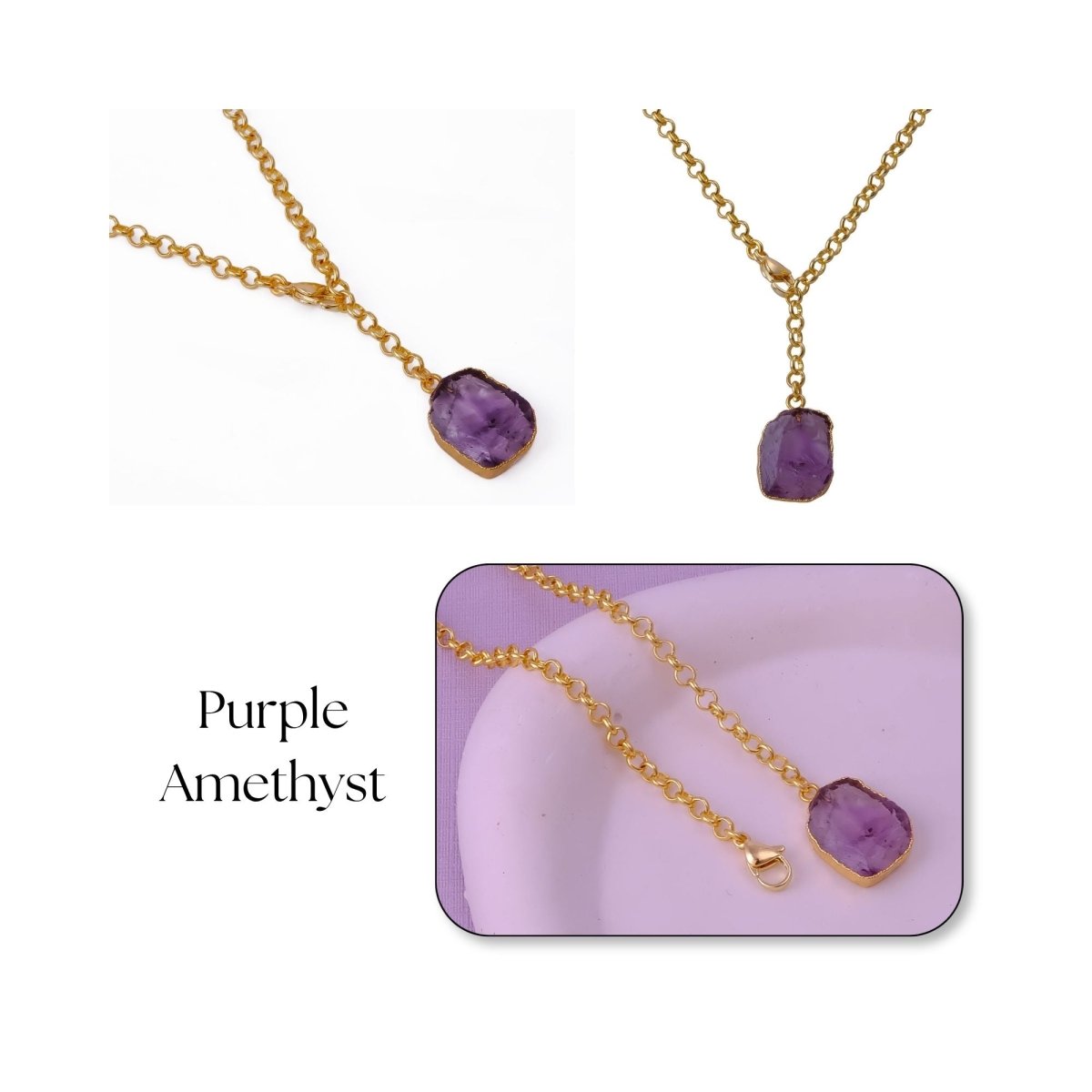Organic Blue Sapphire Stone Necklace, Raw Gemstone Y - Drop Pendant 5211