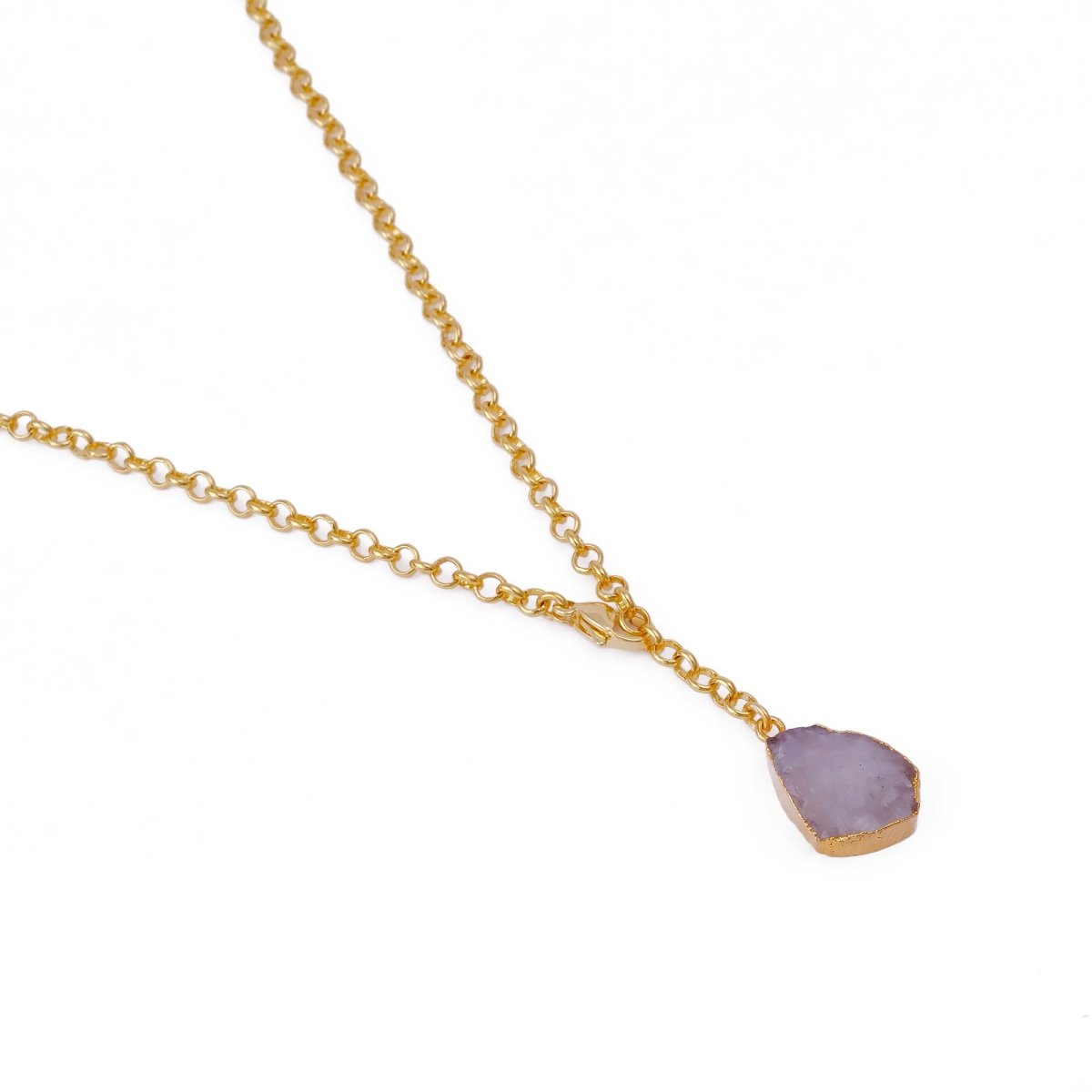 Organic Blue Sapphire Stone Necklace, Raw Gemstone Y - Drop Pendant 5211