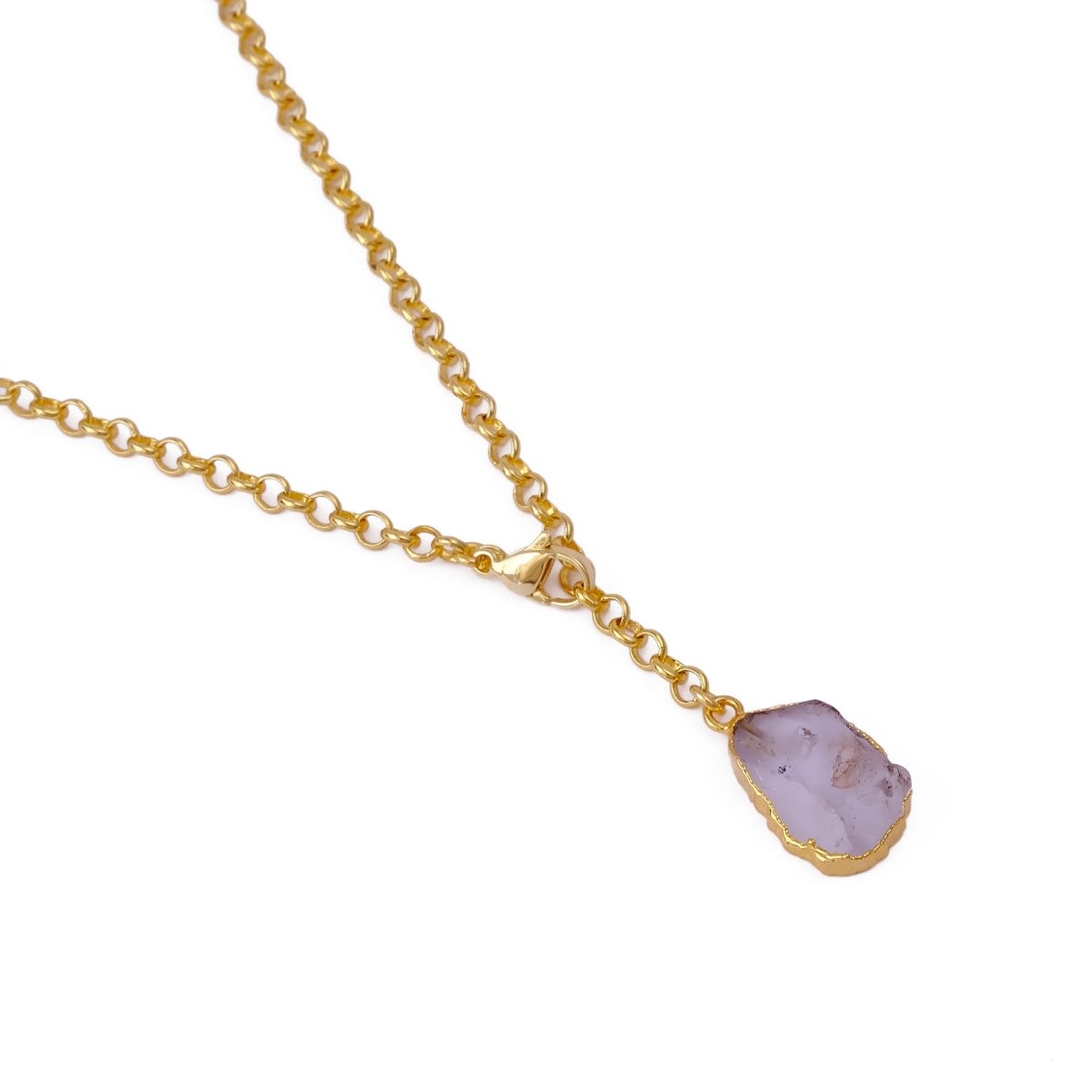 Organic Blue Sapphire Stone Necklace, Raw Gemstone Y - Drop Pendant 5211