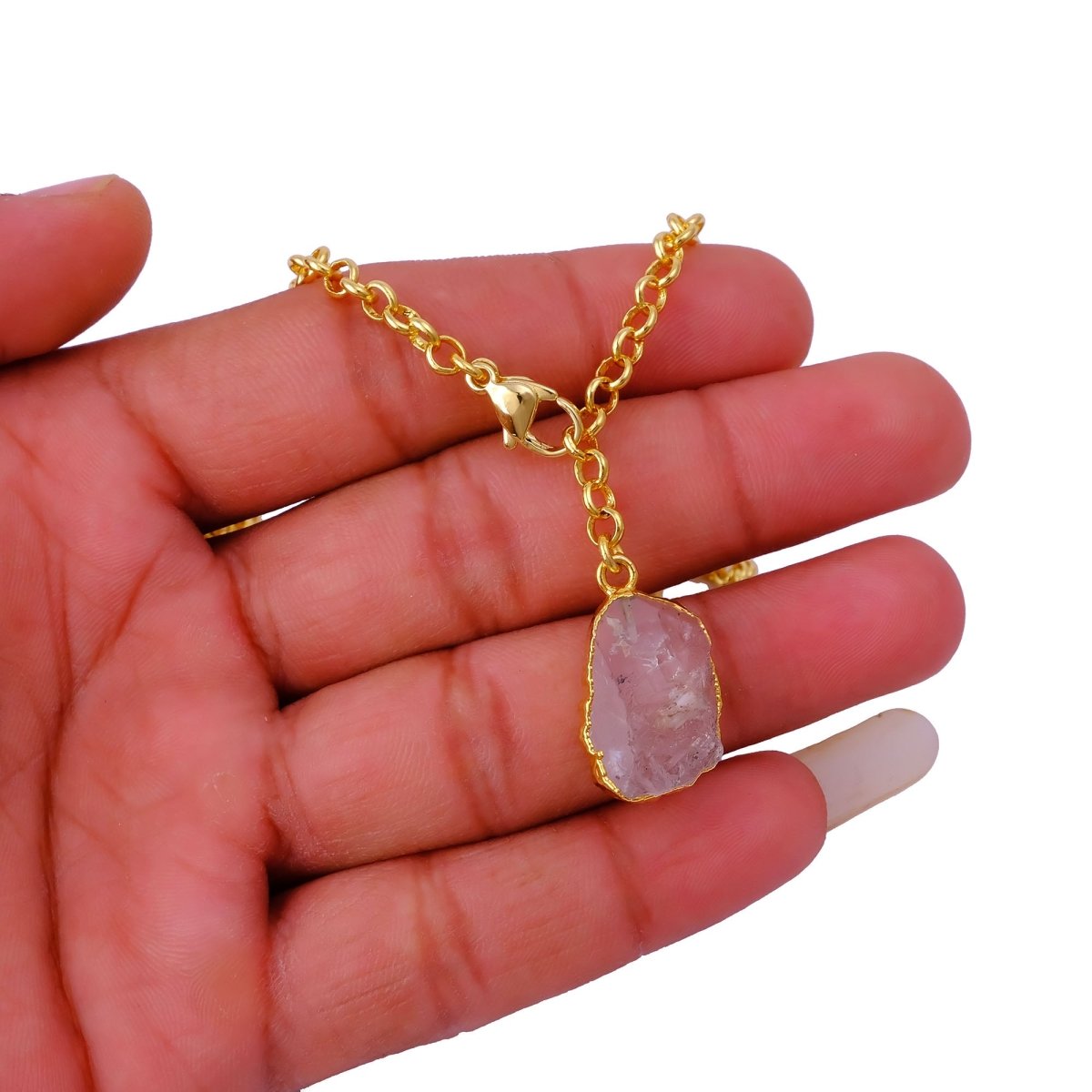 Organic Blue Sapphire Stone Necklace, Raw Gemstone Y - Drop Pendant 5211