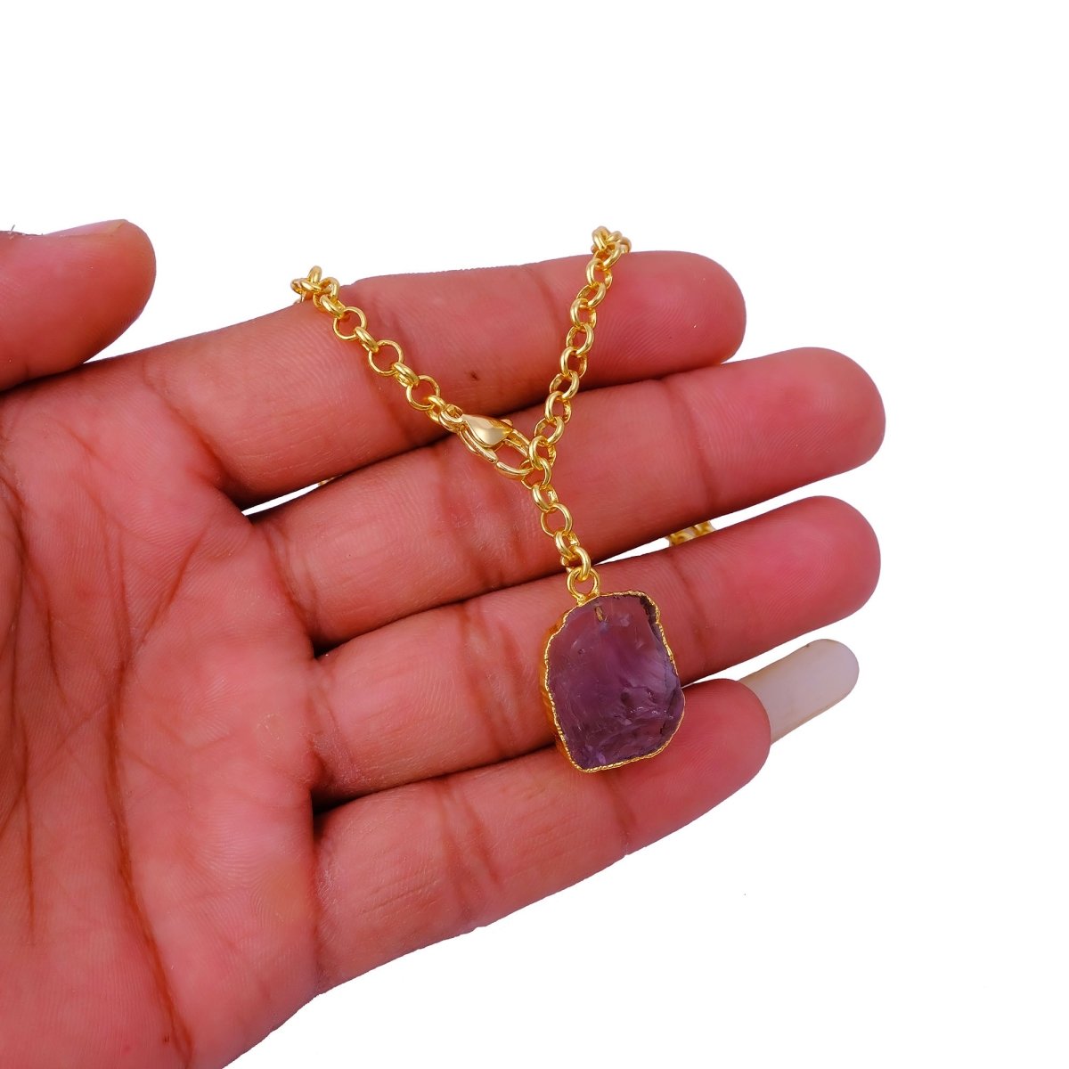 Organic Blue Sapphire Stone Necklace, Raw Gemstone Y - Drop Pendant 5211