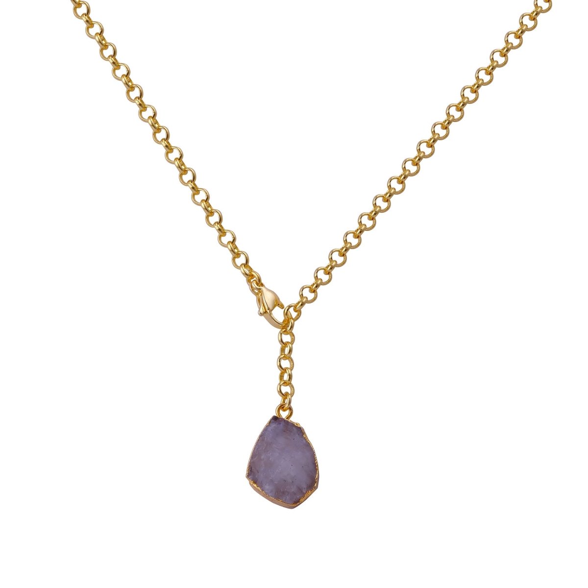 Organic Blue Sapphire Stone Necklace, Raw Gemstone Y - Drop Pendant 5211
