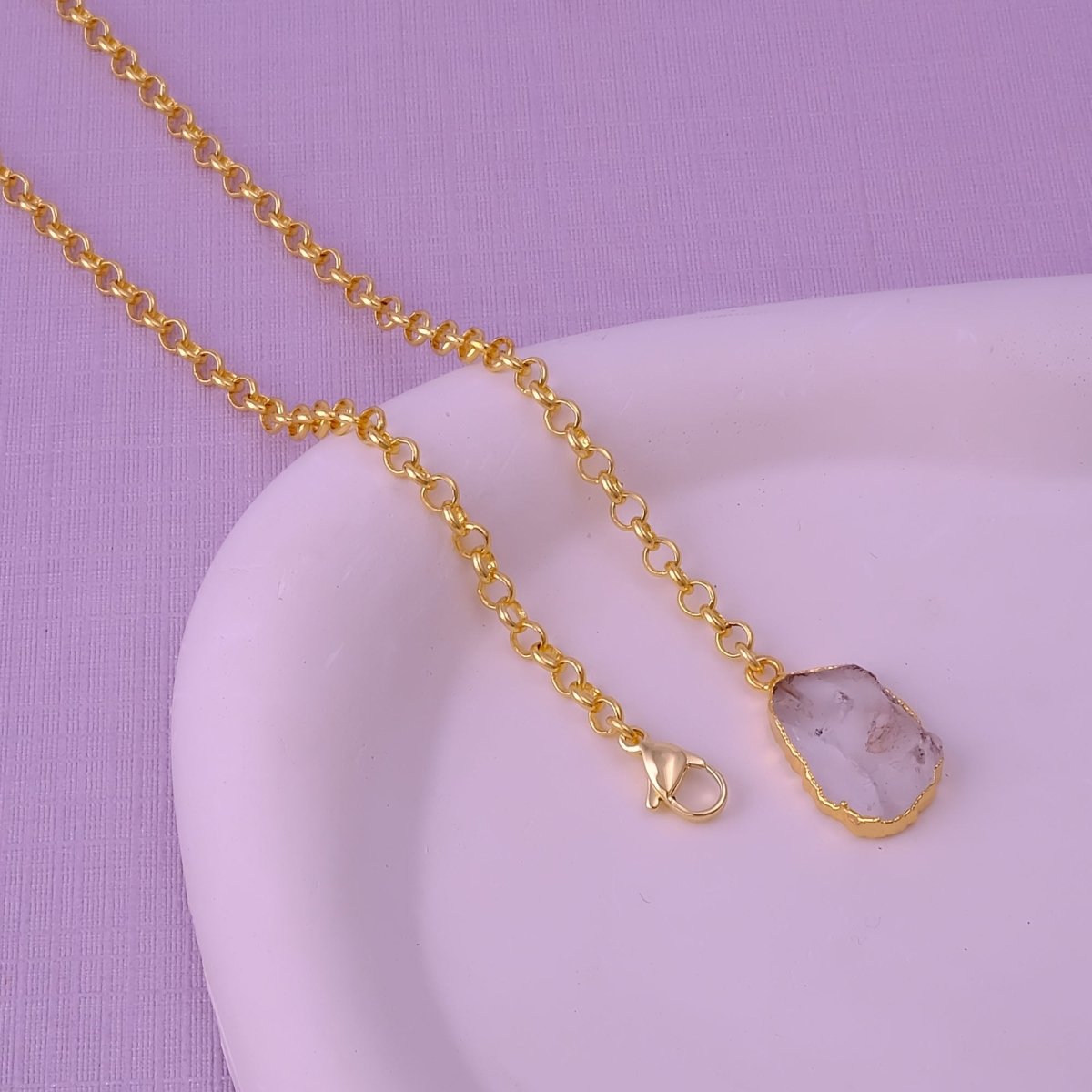 Organic Blue Sapphire Stone Necklace, Raw Gemstone Y - Drop Pendant 5211
