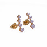 Pearl Ear Climber Earrings in Gold Finish Statement Jewelry