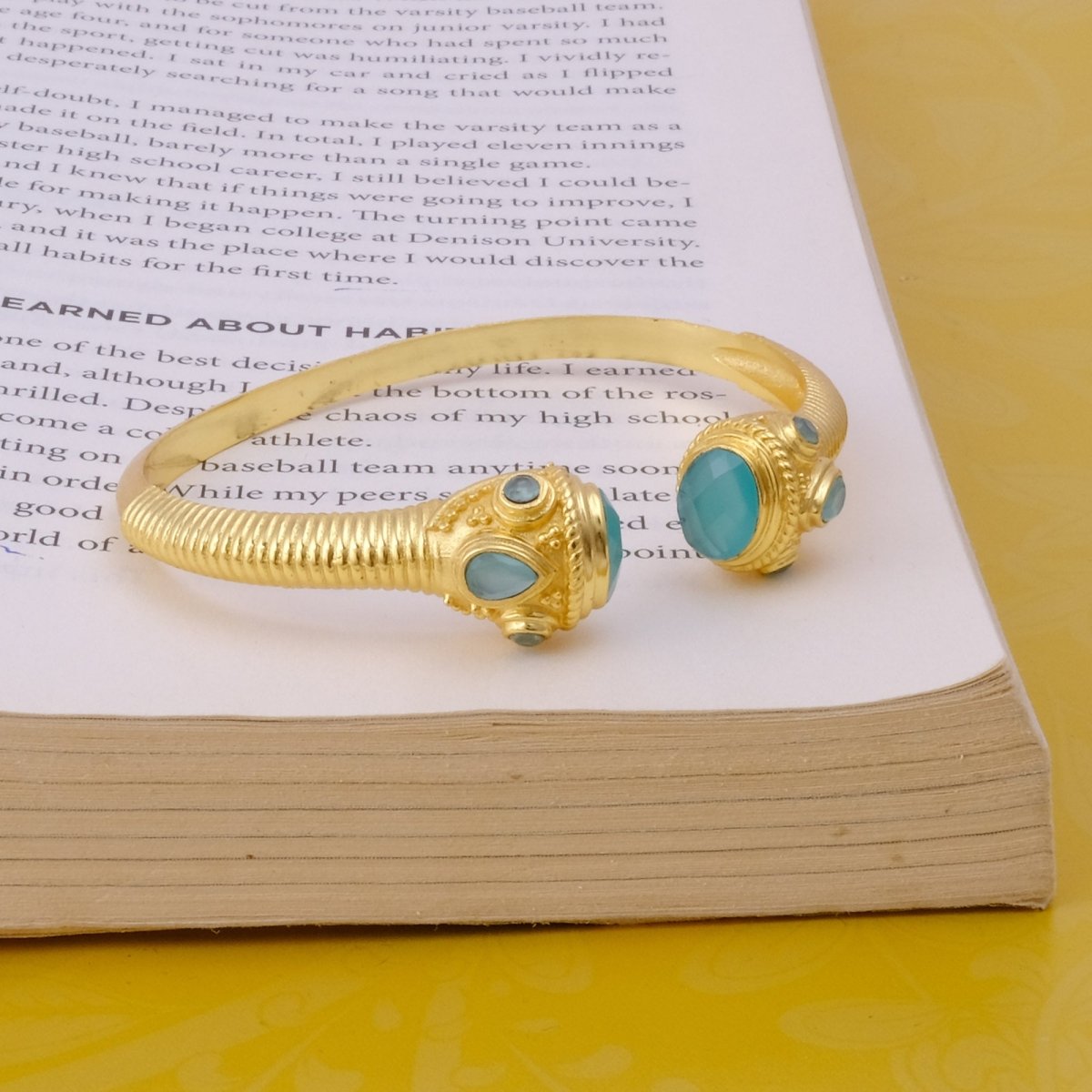 Peridot Gemstone Bangle Gold Plated Textured Open Cuff Bangle Handmade Statement Bangle